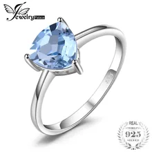 JewelryPalace Trillion 1.5ct Natural Sky Blue Topaz Birthstone Solitaire Ring Pure 925 Sterling Silver Fine Jewelry For Women