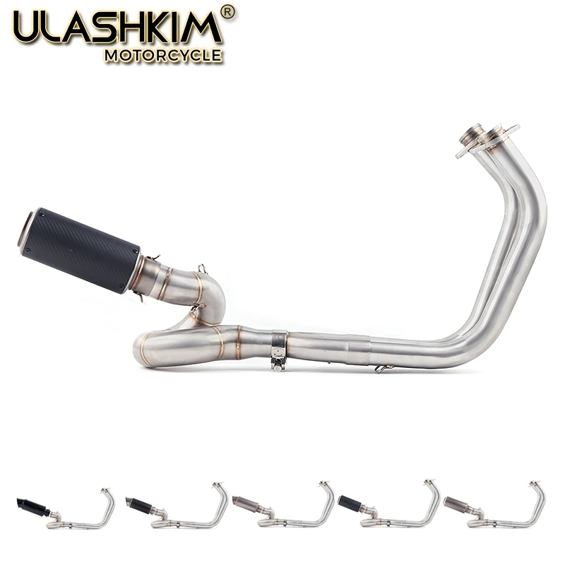 

Motorcycle Exhaust Muffler Middle Link Pipe Full System Slip On For kawasaki NINJA650R ninja650 Z650 2017 2018