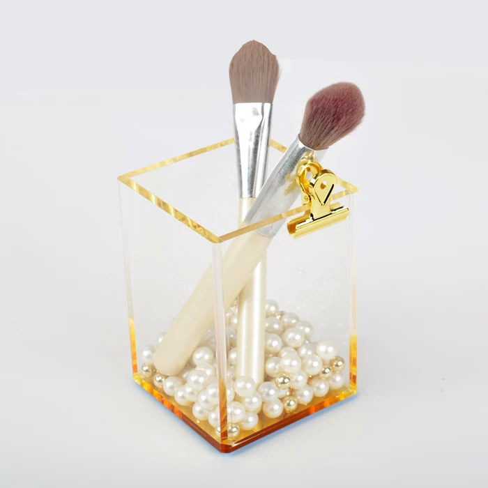 

1pc Acrylic Pen Holder Box Case Organizer Home Desk Stationery Decor Office School Desk Accessories Supplies