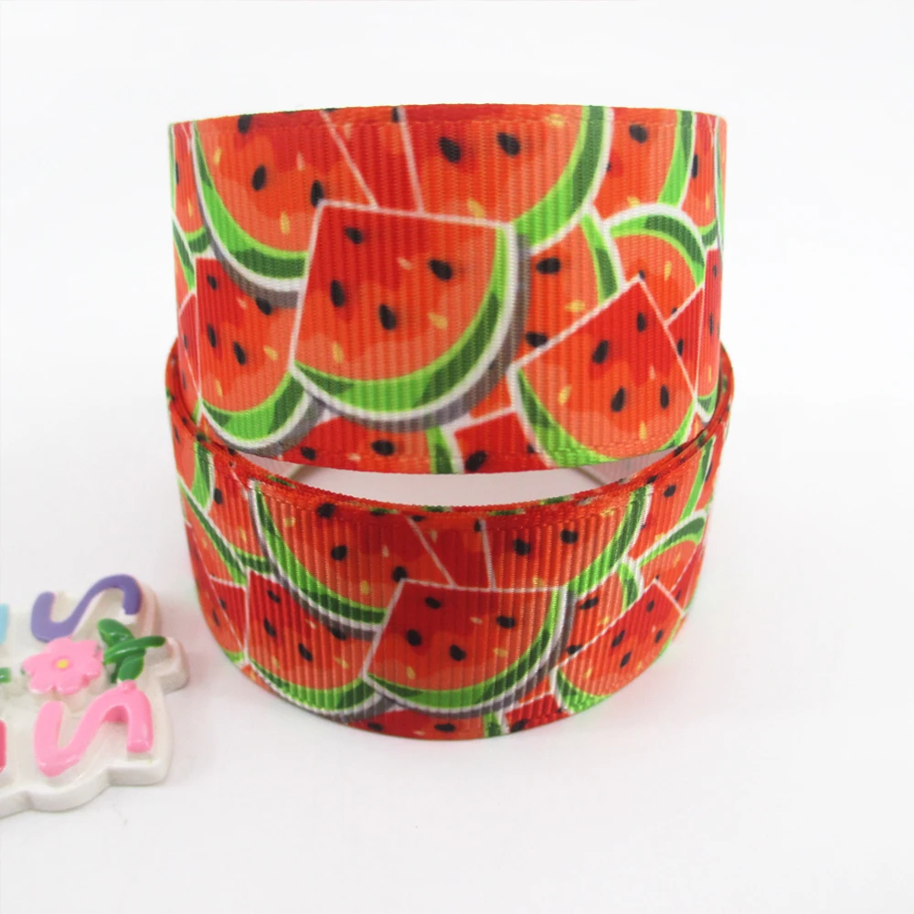 

1"(25mm) watermelon high quality printed polyester ribbon 5 yards,DIY handmade materials,wedding gift wrap,5Y49670