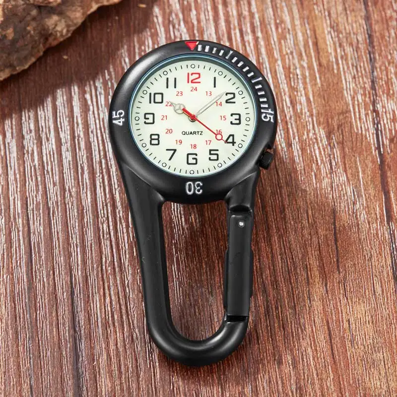 Простые карманные часы с карабином на зажиме для мужчин и женщин, спортивные часы для альпинизма, кварцевые карманные часы
