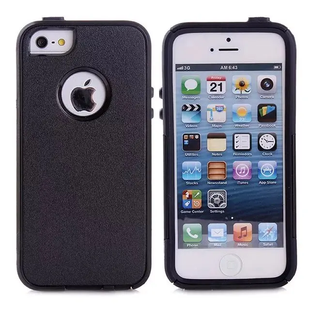 Black DHL 2 в 1 пластик+ ТПУ чехол для iphone 5 5S SE, Жесткий Чехол для iphone SE 5s pc+ tpu чехол 100 шт./партия - Цвет: Black