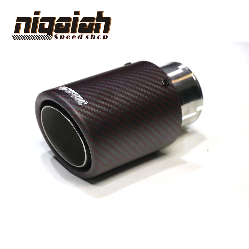

1pcs Car Styling Glossy stainless steel AK Akrapovic Muffler End Pipe Exhaust pipe silencer For Universal RedCarbon Exhaust tips