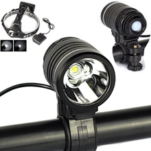Black 2500 Lumens XM-L L2 LED Headlamp Headlight 3-Mode Cycling Blike Bicycle Head Torch Light+Ac Charger