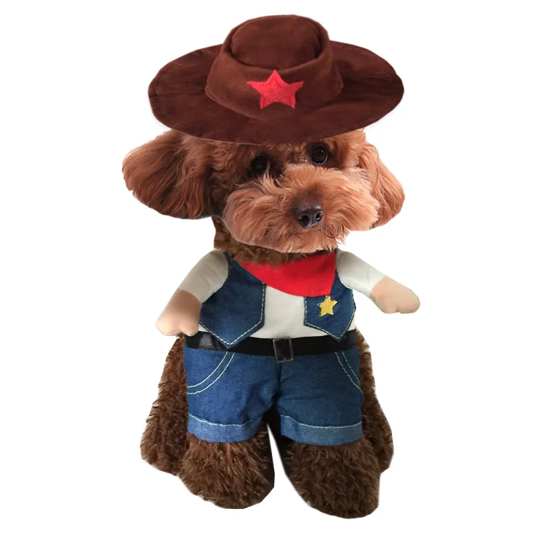 Retail Stereo Cowboy Style Pet Dogs Cosplay Coat Free Shipping Dogs