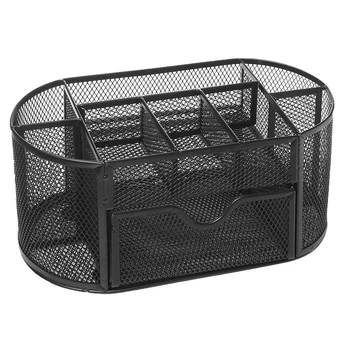 

Multifunctional 9 Components Table Metal Desktop Storage Box (Black)