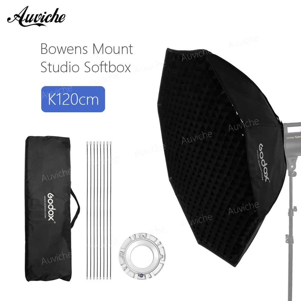 

Godox 120cm 47" Honeycomb Grid Octagon Softbox Reflector Softbox with Bowens Mount for Studio Strobe Flash Light