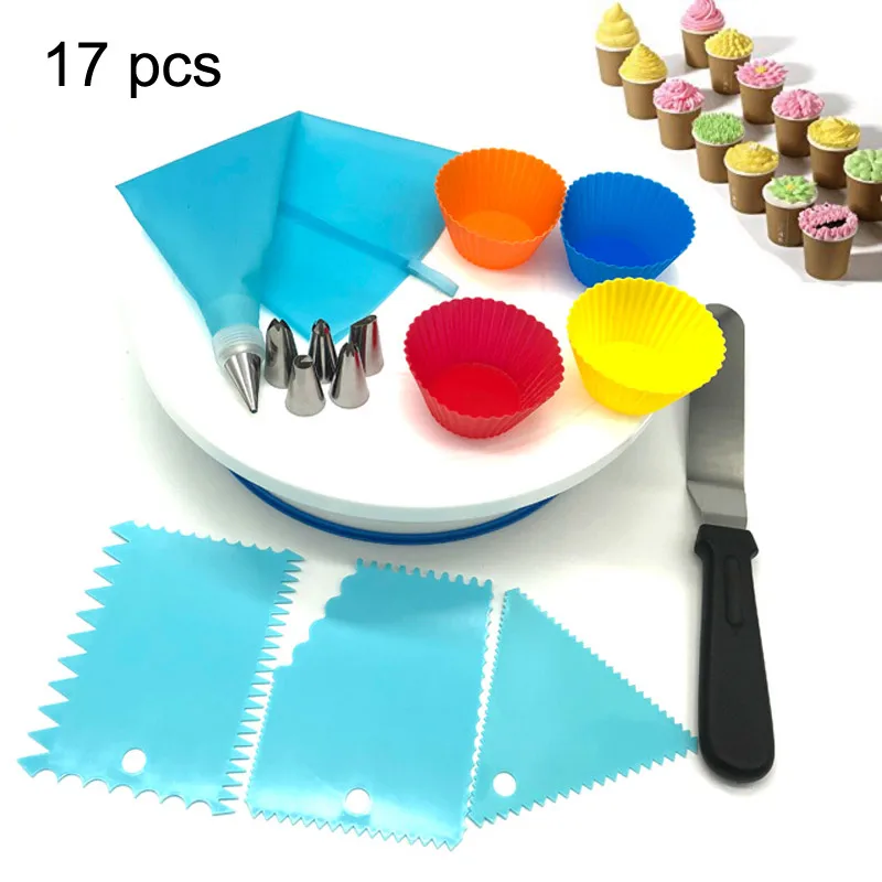 

17 piece cake Decorating set, 6 Stainless Steel Nozzles DIY Baking Decorating Tools Kit Baking set