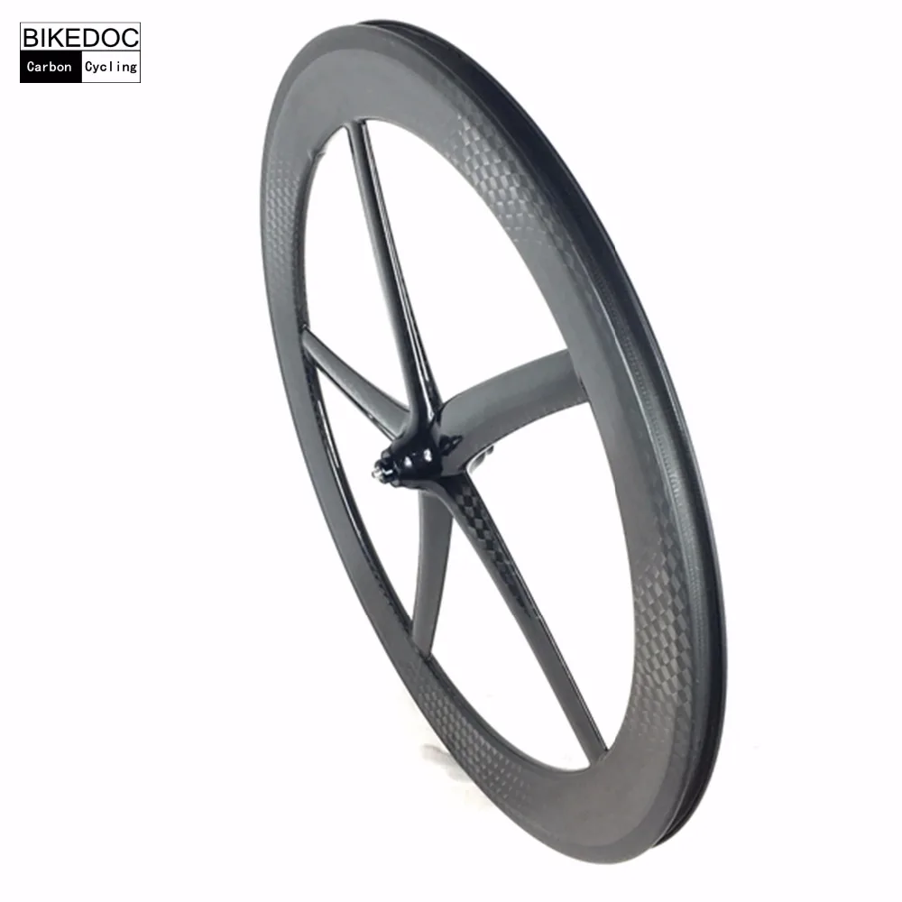 Discount BIKEDOC 700c Carbon 5 Spoke Wheel Tubular And Clincher 65mm Carbon Wheels 25mm Width Fixed Gear Wheels 4 Discount BIKEDOC 700c Carbon 5 Spoke Wheel Tubular And Clincher 65mm Carbon Wheels 25mm Width Fixed Gear Wheels 4