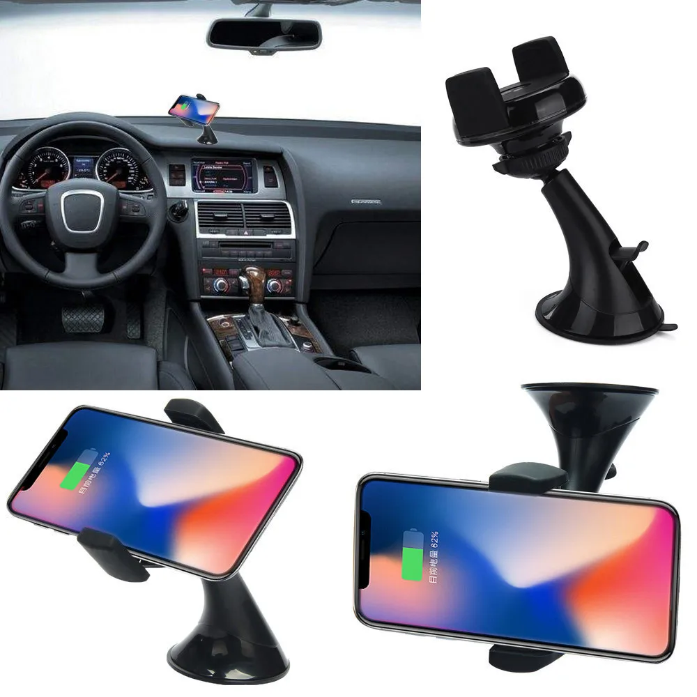 360° Qi Wireless Fast Car Charger Mount Holder Stand For Samsung Note 9 iPhone X uchwyt samochodowy do telefonu