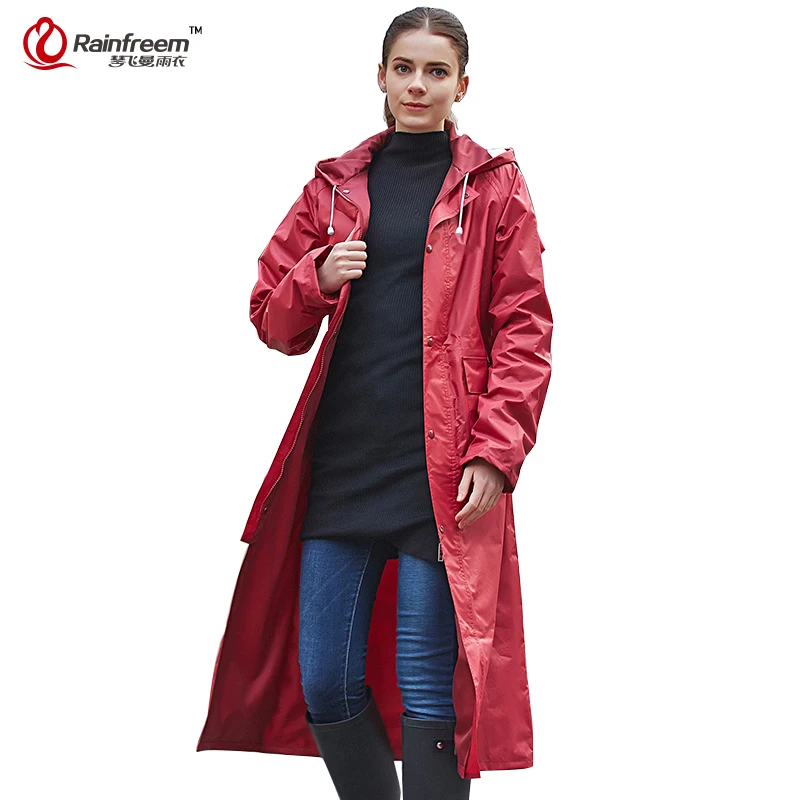Meilleur Imperméable imperméable Rainfreem femmes hommes imperméable Trench manteau Poncho Double couche imperméable femmes vêtements de pluie vêtements de pluie Poncho