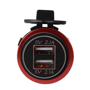 

Auto Truck 12V-24V Usb Car Charger Cigarette Lighter Adapter Dual USB Socket Charger Power Adapter Outlet Power For Motorcycle