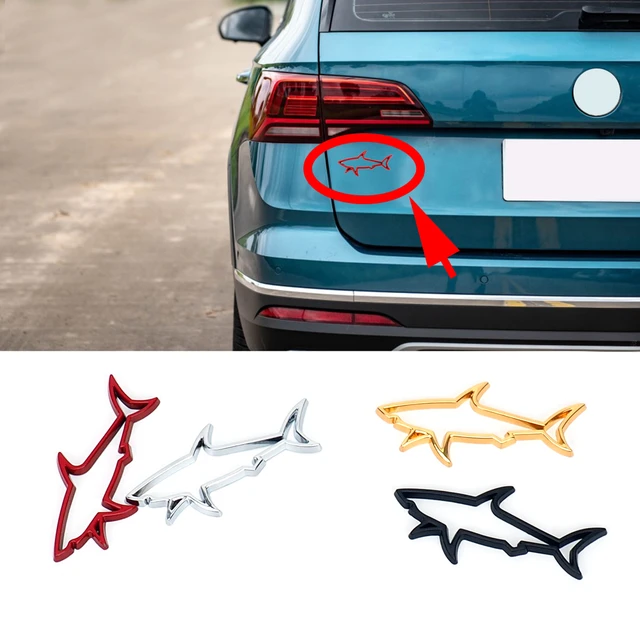 Insigne de logo de requin de poisson creux en métal 3D, emblème de style de  voiture, décalcomanie de queue de moto, accessoires automobiles, 1PC -  AliExpress