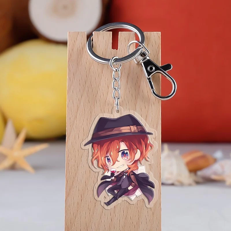 

New Fashion Anime Stray Dogs Acrylic Keychain Atsushi Figure Pendant Key Accessories 2019