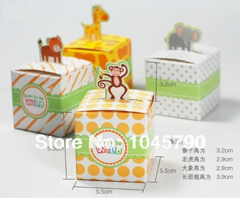 

Free Shipping 12 X Lovely Animal Birthday Candy Box Gift Box Child Birthday Party Gift Party Deco Supply