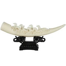 

Latest version of ivory furnishing articles Chinese lucky elephant and creative home wine TV ark arts and crafts The horse gifts