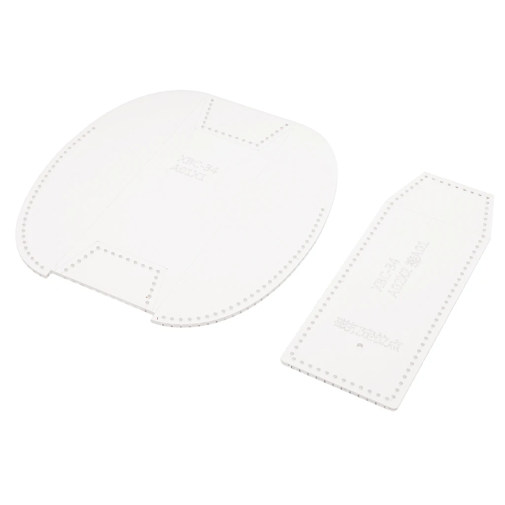 fityle 2 Pieces Clear Acrylic Glasses Bag Pattern Stencil Template Leather Craft Tools