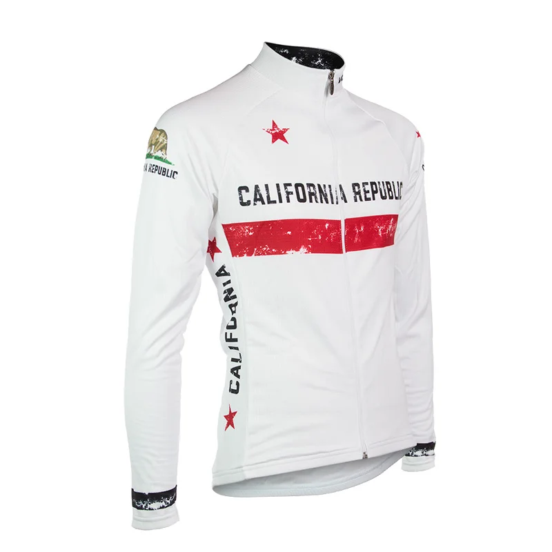 California Republic Men Autumn Thin Cycling Long Sleeves Jersey Outdoor