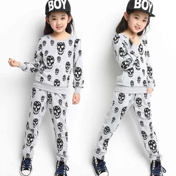 

Children's clothing set for girl 2020 spring autumn baby child boy sports skull casual clothes set free shipping