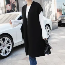 DEAT Новая корейская модная женская одежда Свободное пальто без рукавов с v-образным вырезом с открытыми плечами женский жилет WB15801
