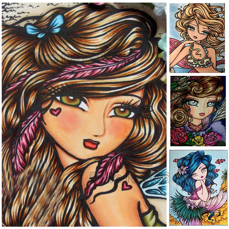 

Cartoon girls flowers full drill 5D diy embroidery pattern mosaic diamond painting crafts 3d cross stitch kits room decoration