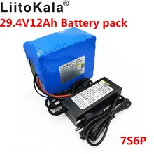 Liitokala 24 v 24 v 12ah литиевая батарея 29. v 7s6p литий-ионная аккумуляторная батарея Bms s 7 s с зарядным устройством 2A