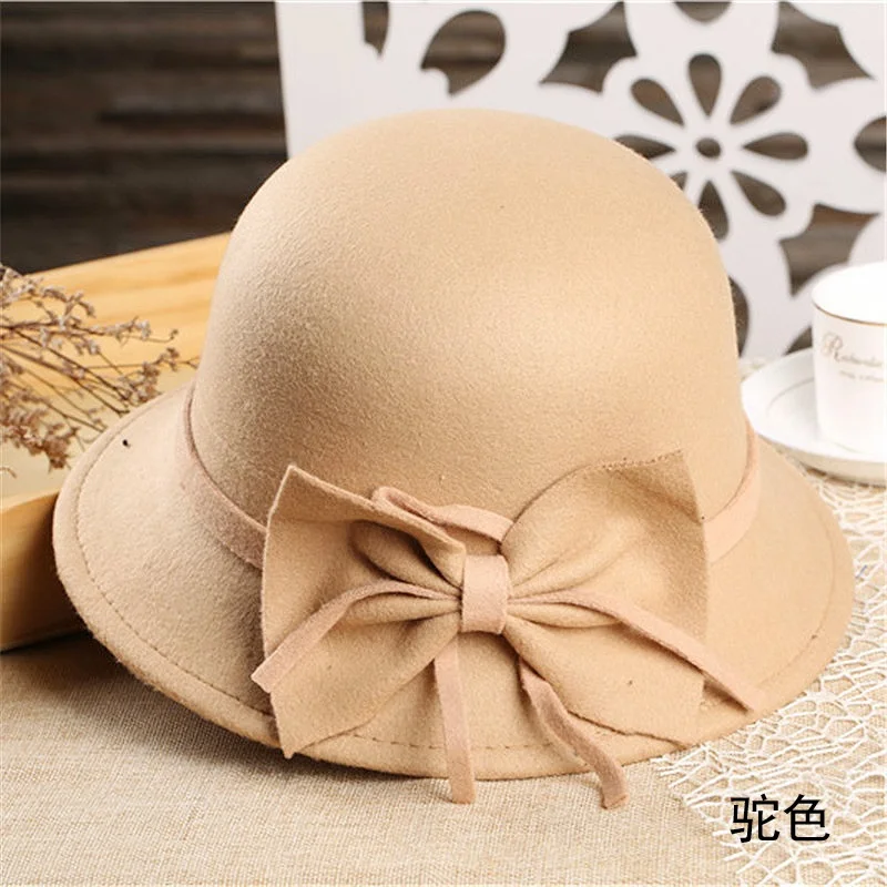 Модная шерстяная шапка с бантиком, Женская Весенняя и Осенняя шапка, женская шапка для улицы, для шоппинга, должна быть в рыбацком стиле, шапка ZM-63