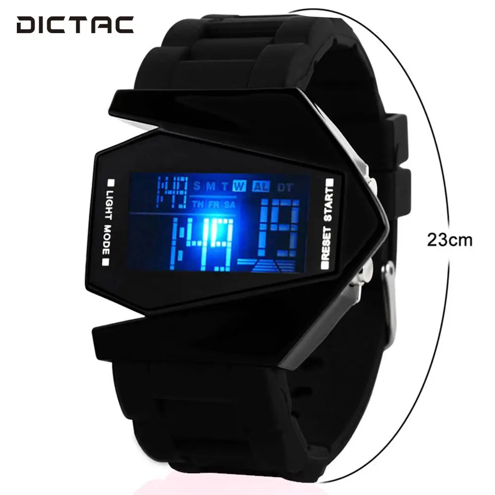 

1pcs Electronic Wrist Watch Digital Watch Aircraft Personality Design Aircraft Watch Unique Students
