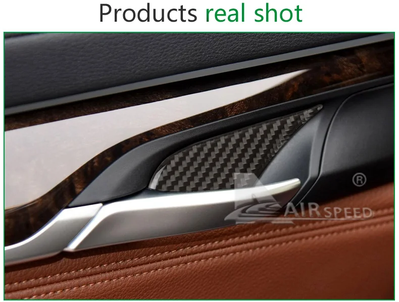 Airspeed Carbon Fiber Car Interior Door Handle Cover Door Bowl Sticker Decoration Styling for BMW F15 X5 F16 X6 14-17 Accessorie (22)
