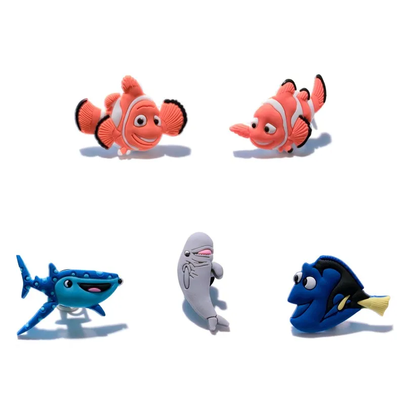 

5pcs/ot Finding Dory PVC Shoe Charms Nemo Shoe Buckles Accessory Fit Wristbands Bracelet Croc JIBZ Kid Party Gift Xmas Gift