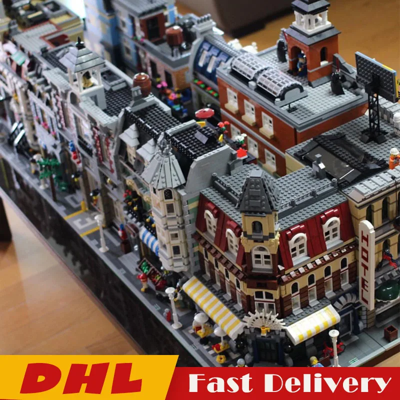 

City Street View Princess Castle Brick Bank Cafe Corner Town Hall Fire Brigade Creator Building Block Compatible LegoINGlys