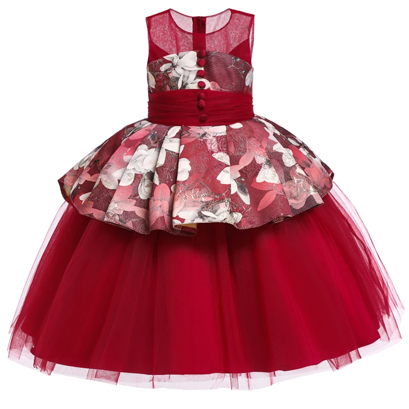 

2019 Girl Party And Wedding Ball Gown Costume Kids Dresses For Girls Dress Children Clothing Princess Dress Elegant 12 10 Year