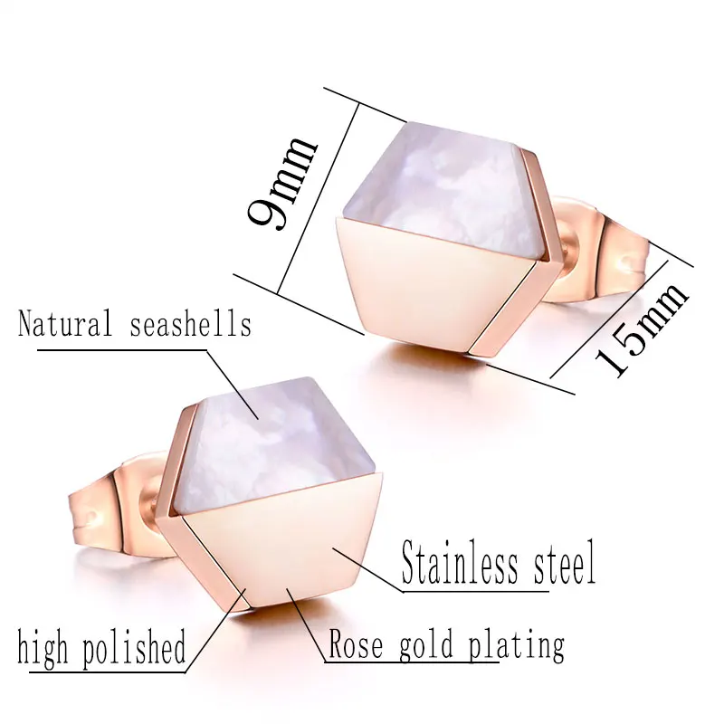 Серьги для женщин, простые серьги из розового золота с натуральными ракушками, ювелирные изделия, сделанные с настоящими серьгами, серьги из нержавеющей стали