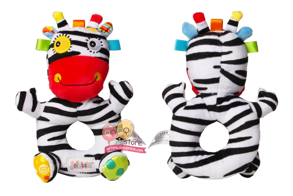 Новый JOLLYBABY детский плюшевая погремушка мягкие милые Животные Мягкие развивающие комфорт круглые палочки колокол игрушки для детей для