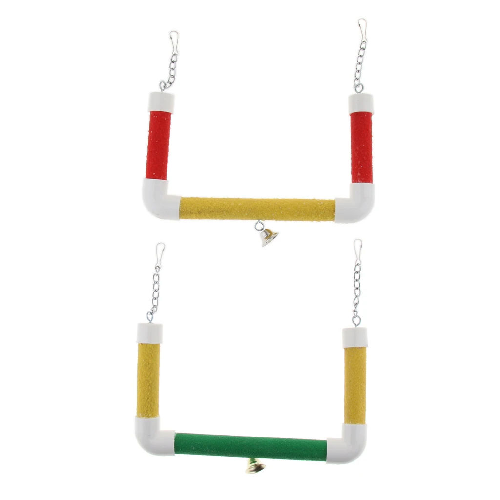 Pet Bird Parrot Cage Hanging Birds Stand Wood Swing Perchin Bird Toys