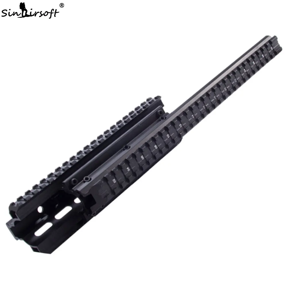 SNAIRSOFT Saiga Tactical Quad Rail See-through Scope Mount Weaver Forend for AK47 74 with Rubber Covers Picatinny SA4049