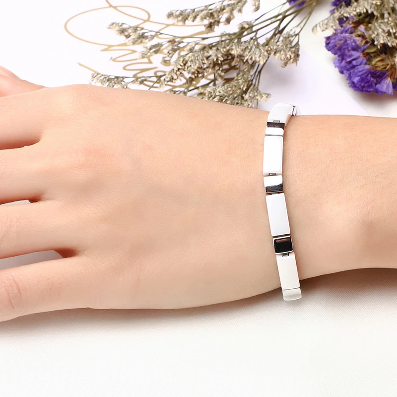 Модные Стиль Керамика Здоровый Магнитный браслет для Для женщин Мощность элегантный белый терапевтические магнитики Браслеты браслеты хорошее качество