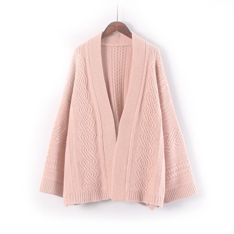 

H.SA 2018 Women Winter Sweater Coat Open Stitch Sashes Knit Cardigans Oversized Belt Jumpers Chic Outerwear Knit Jacket korean