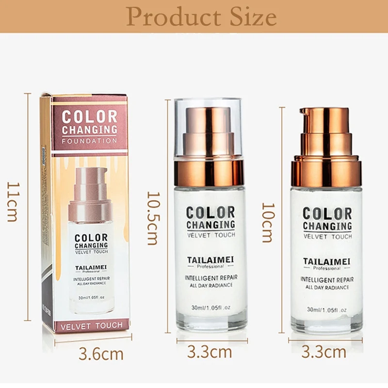 2019 30ml Color Changing Natural Waterproof Liquid Foundation With Moisturizing Control Oil Liquid Concealer 2019 30ml Color Changing Natural Waterproof Liquid Foundation With Moisturizing Control Oil Liquid Concealer