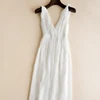 Woman Summer Beach Dress 100%Silk White Long dress V-neck Fashion Style High Quality Clothing Free Shipping HOT Selling ► Photo 2/6