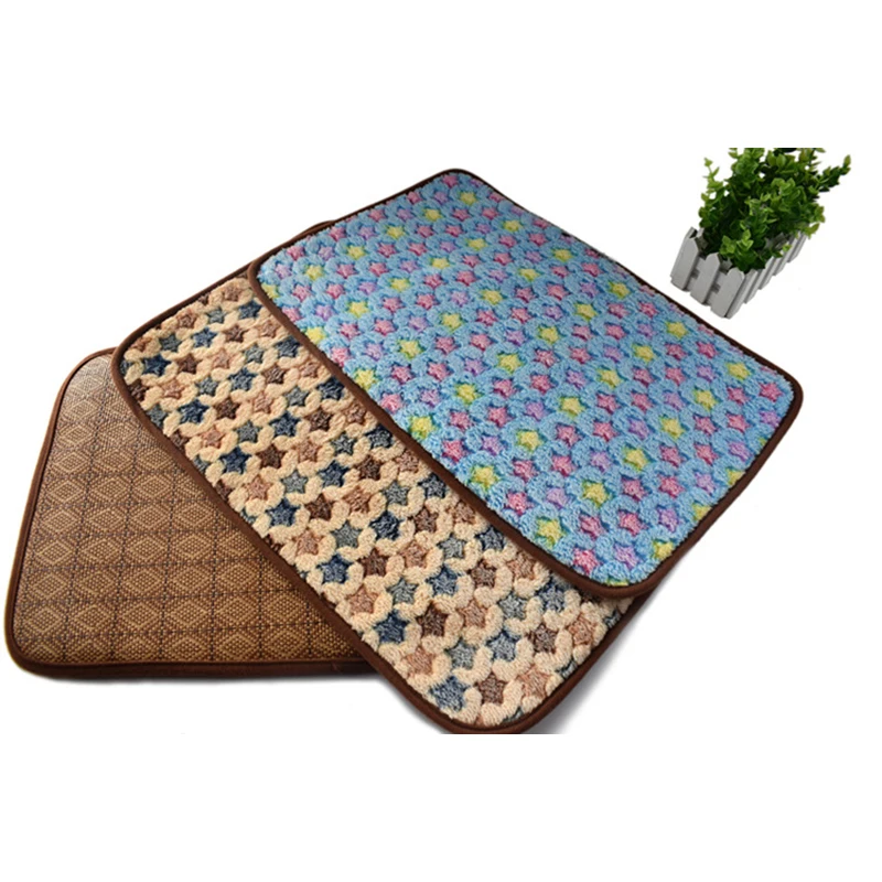 Pet Bed Rattan Dog Mats For Summer Winter Double Use For Small Medium Large Dogs Bed Cats Mat