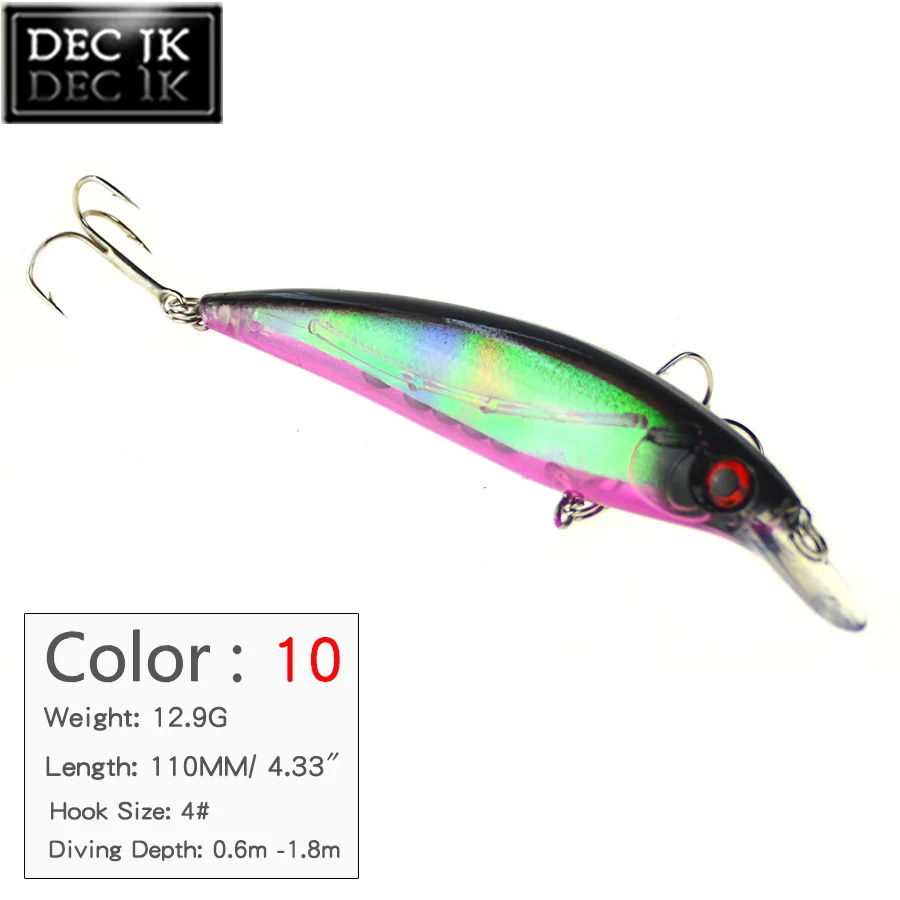1PCS Crankbaits Minnow Suit For Plastic Hard Fishing Lure Fake Bait 3D Fish Eyes Tackle Artificial Saltwater Lures With Hooks (10)