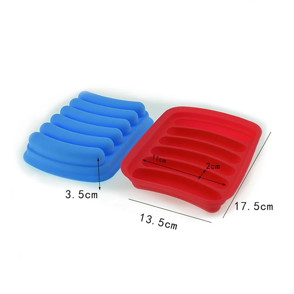 Silicone Sausage Making Mold 6 in 1 with Lid Mold DIY Hot Dog Handmade ham sausage mould Kitchen Baking and Refrigerated