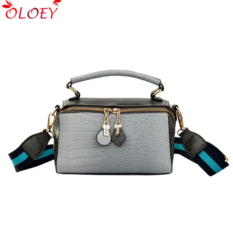 

Fashion wild quality Female Square Bag 2019 New Quality PU Leather Women Bag Crocodile Pattern Tote Bag Shoulder Messenger Bags
