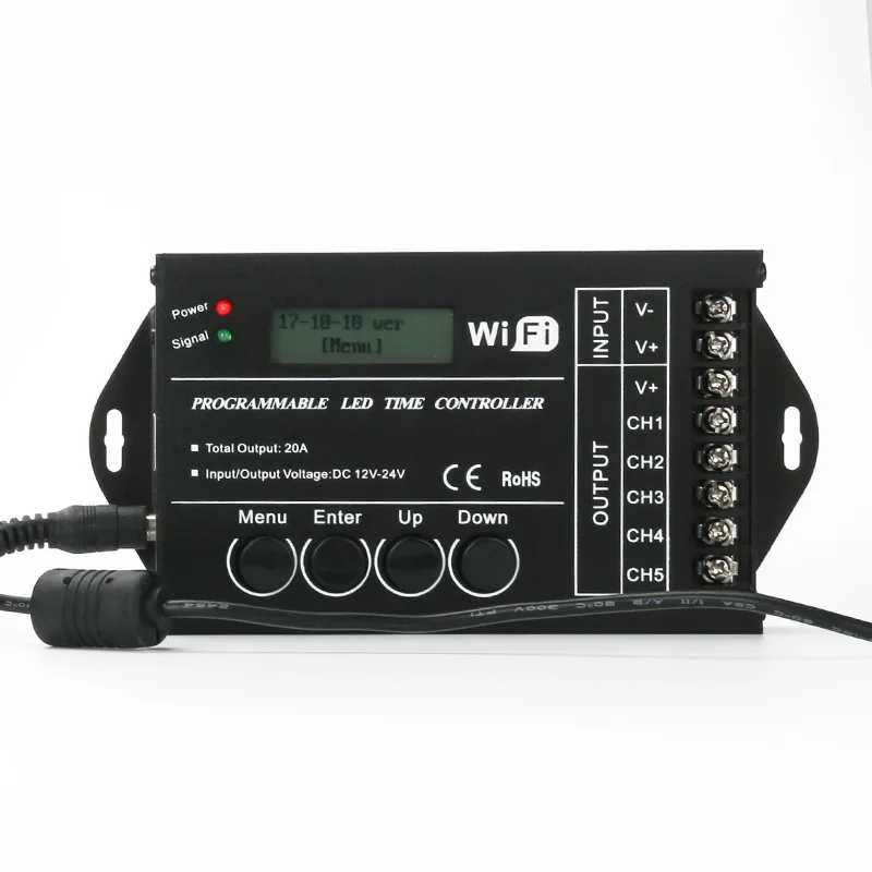 

dimmer DC12-24V TC421 WiFi time programmable led controller dimmer rgb aquarium lighting timer input 5 channels for led strip