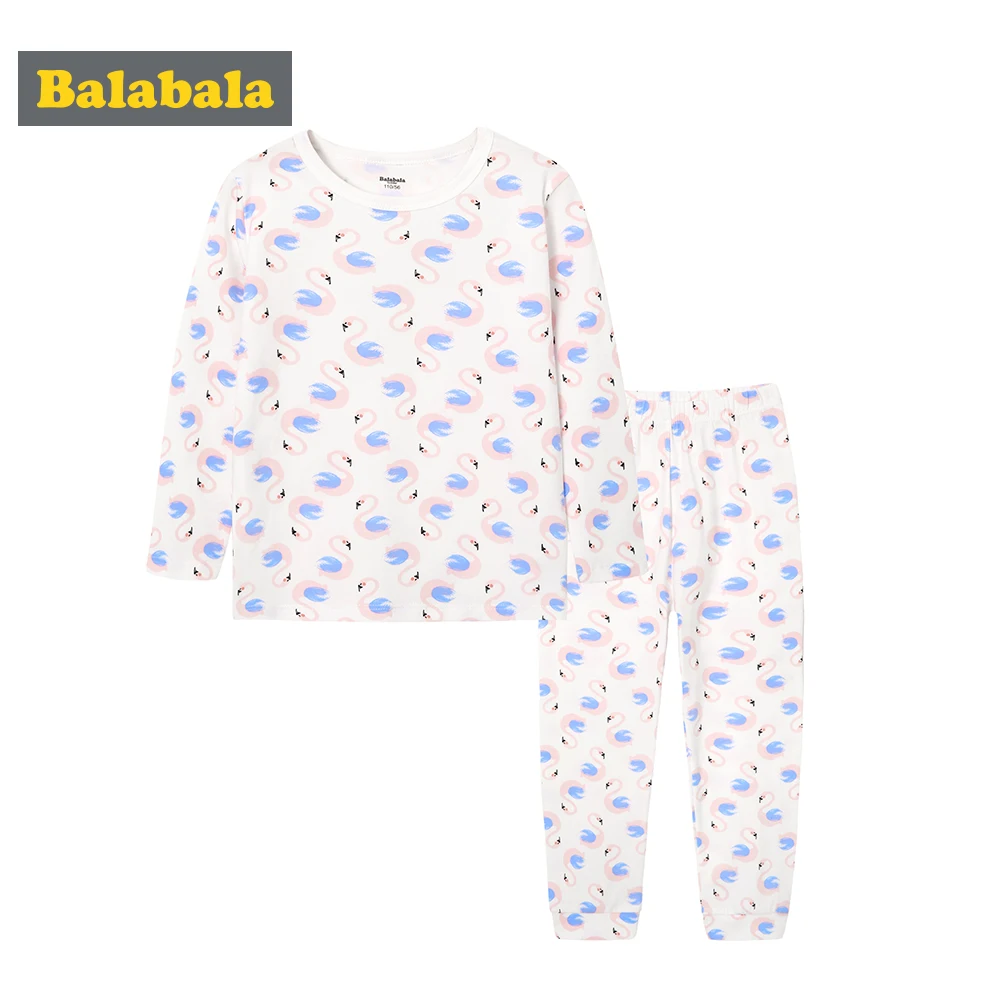Balabala/пижамный комплект с принтом фламинго для маленьких девочек мягкая