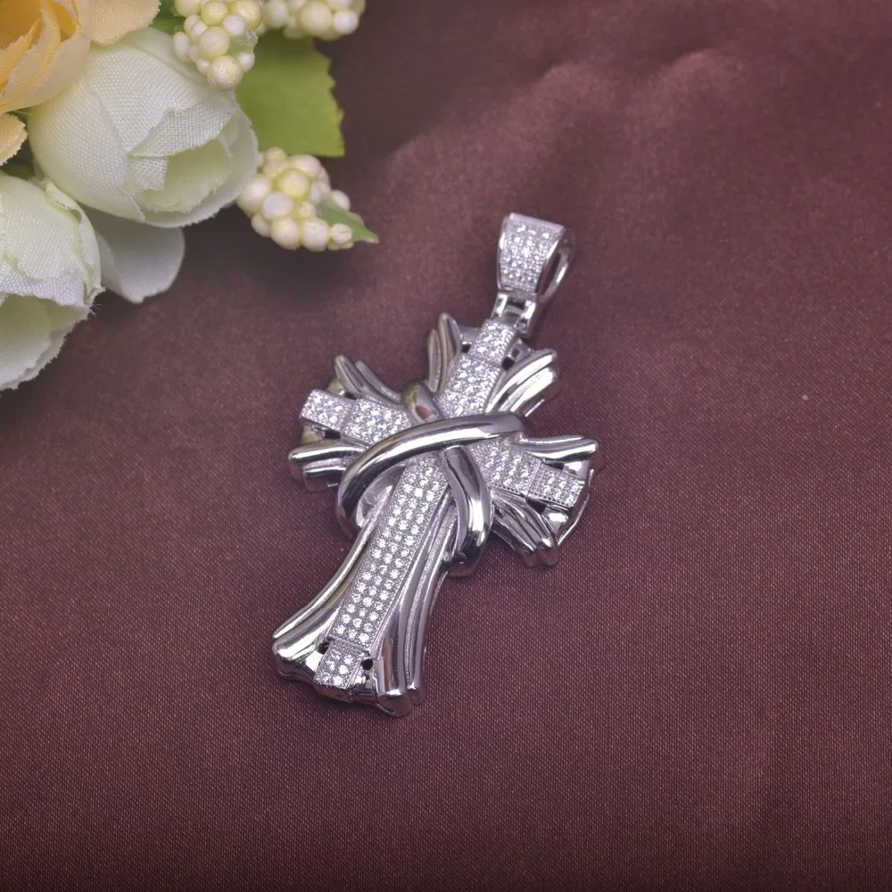 

Hip hop cross pendant/ ice out jewelry/ bling bling pendant / pure sterling silver 925
