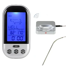 Digital BBQ Thermometer Wireless Kitchen Oven Food Cooking Grill Smoker Meat Thermometer with Probe and Timer Temperature Alarm