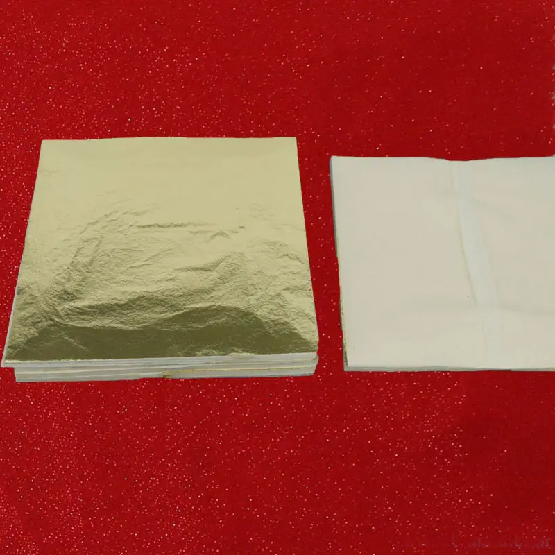 100 sheets 14 X 14cm Imitation gold leaf foil copper Luxurious Gilding | Дом и сад