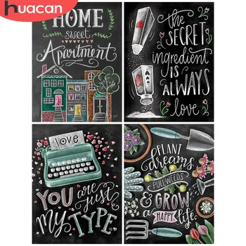 

HUACAN DIY Diamond Painting Blackboard Drawing 5D Diamond Embroidery Cartoon Full Square/Round Mosaic Picture Of Rhinestone